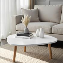 Mesa de Centro Orgânica Moderna Para Sala Pés Madeira