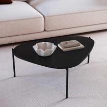 Mesa de Centro Orgânica p/ Sala de Estar 76,8cm Pés em Metal