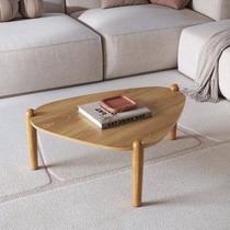 Mesa de Centro Orgânica Pé Madeira Complementos Marrom Hanover