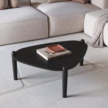 Mesa de Centro Orgânica Pé Madeira Complementos Preto