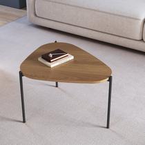 Mesa de Centro Orgânica Pé Metal Complementos Marrom Hanover/Preto