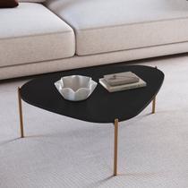 Mesa de Centro Orgânica Pé Metal Complementos Preto Nero/Dourado