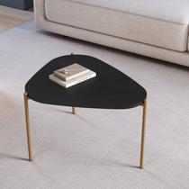 Mesa de Centro Orgânica Pé Metal Complementos Preto Nero/Dourado Mesa de Centro Orgânica Pé Metal Complementos Preto Nero/Dourado