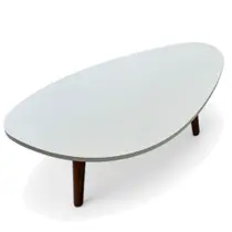 Mesa de Centro Orgânica Pés Palito em Madeira 90x52cm