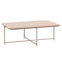Mesa de Centro Oriente Retangular Nacional Móveis 92 cm (larg) Tampo MDF Amêndoa Base Metal Champanh Mesa de Centro Oriente Retangular Nacional Móveis 92 cm (larg) Tampo MDF Amêndoa Base Metal Champanh
