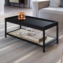 Mesa de centro oslo 93 cm madeira mdp hanover ou nero base madeira - artesano