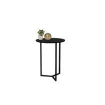 Mesa de Centro ou Canto redonda Alice Preto alt 55cm