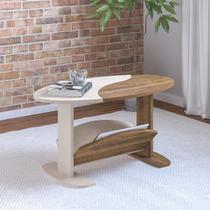 Mesa de Centro Oval Borda Arredondada Isis