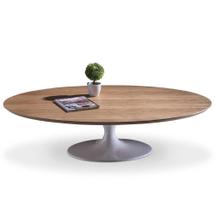 Mesa de Centro Oval Imatra Tampo Madeira Imbuia Base Saarinen em Alumínio Preto 160x80cm - 69103 Mesa de Centro Oval Imatra Tampo Madeira Imbuia Base Saarinen em Alumínio Preto 160x80cm - 69103