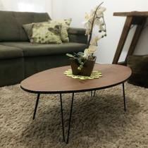 Mesa de Centro Oval Wave em Madeira MDF para Sala - Villandry
