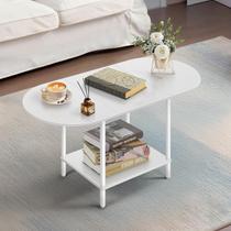 Mesa de centro ovalada de madeira KANEODOT 90x40x47 cm com armazenamento Mesa de centro ovalada de madeira KANEODOT 90x40x47 cm com armazenamento