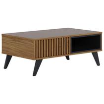 Mesa de Centro Para Sala 91 cm Jeri Noce Milano Preto Colibri Mesa de Centro Para Sala 91 cm Jeri Noce Milano Preto Colibri