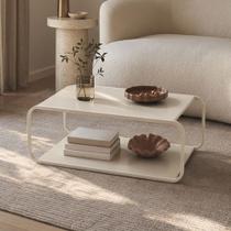 Mesa de Centro Para Sala de Estar 80cm Orgânica Industrial Alek A03 Off White - Lyam Decor