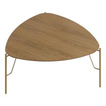 Mesa de Centro Para Sala de Estar Alta Pés Industrial Dourado Alef I03 Louro - Lyam Decor Mesa de Centro Para Sala de Estar Alta Pés Industrial Dourado Alef I03 Louro - Lyam Decor