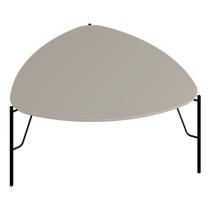 Mesa De Centro Para Sala De Estar Alta Pés Industrial Preto Alef I03 Grigio - Lyam Decor