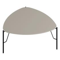 Mesa de Centro Para Sala de Estar Alta Pés Industrial Preto Alef I03 Grigio - Lyam Decor