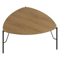 Mesa De Centro Para Sala De Estar Alta Pés Industrial Preto Alef I03 Louro - Lyam Decor