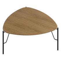 Mesa de Centro Para Sala de Estar Alta Pés Industrial Preto Alef I03 Louro - Lyam Decor