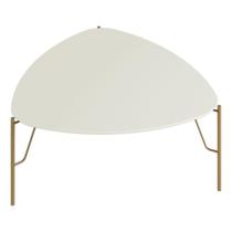 Mesa De Centro Para Sala De Estar Baixa Pés Industrial Dourado Alef I03 Luna - Lyam Decor