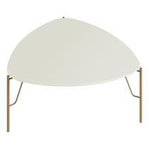 Mesa de Centro Para Sala de Estar Baixa Pés Industrial Dourado Alef I03 Luna - Lyam Decor