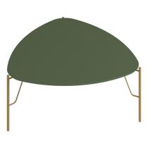 Mesa De Centro Para Sala De Estar Baixa Pés Industrial Dourado Alef I03 Musgo - Lyam Decor
