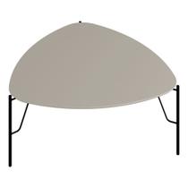 Mesa de Centro Para Sala de Estar Baixa Pés Industrial Preto Alef I03 Grigio - Lyam Decor