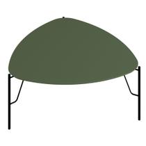 Mesa de Centro Para Sala de Estar Baixa Pés Industrial Preto Alef I03 Musgo - Lyam Decor