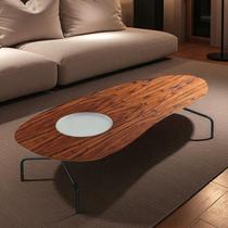 Mesa de Centro para Sala de Estar com Detalhe em Vidro Cacau