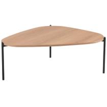 Mesa de Centro Para Sala de Estar Pés Metálicos Baixa Adek A03 Hanover Preto - Lyam Decor