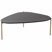 Mesa de Centro Para Sala de Estar Pés Metálicos Baixa Adek A03 Nero Dourado - Lyam Decor Mesa de Centro Para Sala de Estar Pés Metálicos Baixa Adek A03 Nero Dourado - Lyam Decor