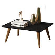 Mesa de Centro para Sala Decorativa Retangular com Pés em Madeira Maciça Retrô