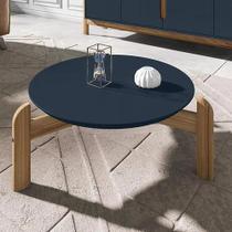Mesa de centro para sala lizz casa d azul cobalto/cedro