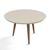 Mesa De Centro Para Sala Madeira Redonda Pés Palito Luna Patrimar Off White Mesa De Centro Para Sala Madeira Redonda Pés Palito Luna Patrimar Off White