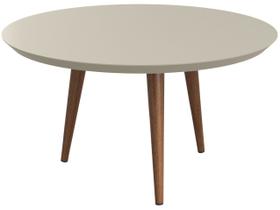 Mesa de Centro Para Sala Madeira Redonda Pés Palito Luna Patrimar Off White
