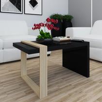 Mesa de centro para sala no amadeirado com preto