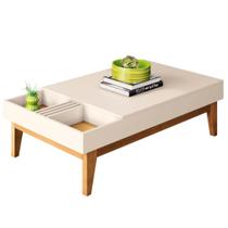 Mesa de Centro Para Sala Norma H01 Off White/Cinamomo - Mpozenato