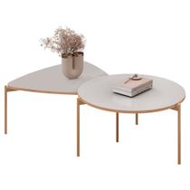 Mesa de Centro Para Sala Pés Metálicos Zira e Nala D04 Bali - Mpozenato