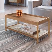 Mesa de Centro Prateleira 93cm Palhinha Pé Madeira Hanover