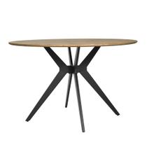 Mesa de Centro Prime Decorativa Redonda Madeira com Base em Aço Waw design Mesa de Centro Prime Decorativa Redonda Madeira com Base em Aço Waw design