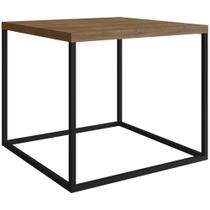 Mesa de Centro Quadrada Cube M Artesano 38 cm (altura) em MDP Vermont Estrutura em Aço Preto
