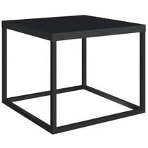 Mesa de Centro Quadrada Cube P Artesano 32,5 cm (altura) em MDP Preto Estrutura em Aço Preto