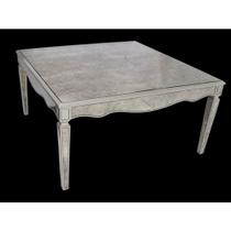 Mesa de Centro Quadrada Espelhado Envelhecido Detalhes Prata Mesa de Centro Quadrada Espelhado Envelhecido Detalhes Prata