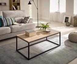 Mesa de centro Ravena Preto com tampo Carvalho Mel Mesa de centro Ravena Preto com tampo Carvalho Mel