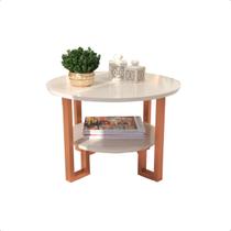 Mesa De Centro Redonda 2 Tampos Pés Cobre Off-white Mesa De Centro Redonda 2 Tampos Pés Cobre Off-white