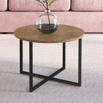 Mesa de Centro Redonda 50cm Complementos Marrom Vermont/Preto