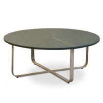 Mesa de Centro Redonda Alta Para Sala Pés Industrial Amin L06 material sintético - Lyam Decor