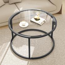 Mesa de Centro Redonda Easy Paws 69cm Vidro Preto Metal Mesa de Centro Redonda Easy Paws 69cm Vidro Preto Metal