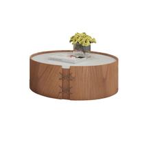 Mesa De Centro Redonda Isis Tampo 60 CM de Vidro Off White