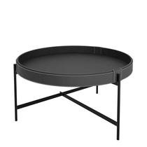 Mesa de Centro Redonda material sintético 60x60x32 Decor Patrimar Preto