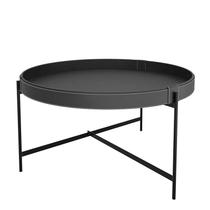 Mesa de Centro Redonda material sintético 70x70x39 Decor Patrimar Preto